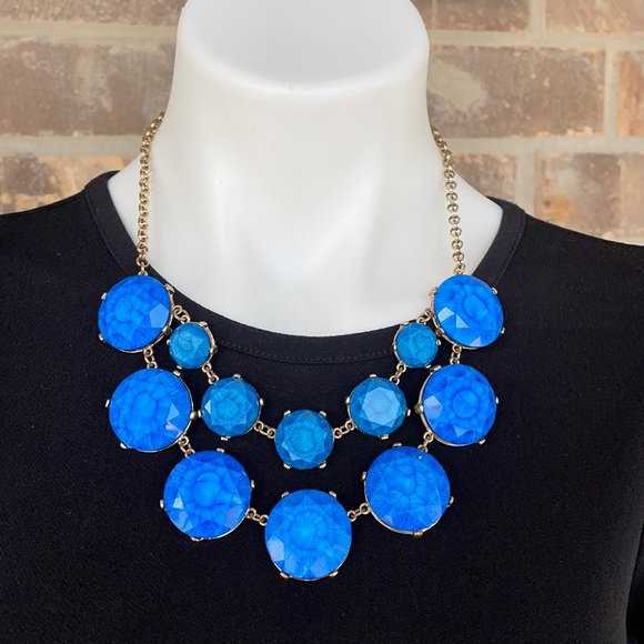 Unbranded Jewelry - Gold Tone & Blue Stone Bib Statement Necklace